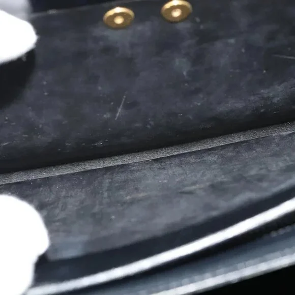 Christian Dior Shoulder Bag Leather Black Gold Auth - Picture 12 of 15